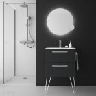 Meuble FUSSION CHROME 600 2 tiroirs BLACK VELVET 598 x 540 x 450 mm