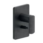 FACADE LAITON MITIGEUR DOUCHE PROFILO 2 SORTIES CHROME NOIR BROSSE