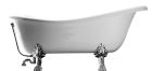 baignoire retro resine blanc avec pattes de lion metal chrome