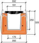 Caniveau béton à grilles fonte de Type I - CGI 20 - long. 0,75m x larg. 191mm x haut. 250mm - classe D400