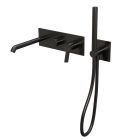 FACADE MITIGEUR BAIN DOUCHE 2 SORTIES PIEGA CHROME NOIR BROSSE