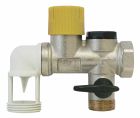 Groupe de Sécurité siège téflon NF 20/27 (3/4'') pour eau calcaire avec une garde d'air coudée. Il permet d'éviter les surpressions dans le chauffe-eau. Organe de sécurité obligatoire pour les chauffe-eaux.