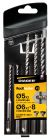 Coffret 5 forets béton RocKFaster compatible SDS+ L110 Ø5(x2) L160 Ø6(x2)-8 mm