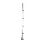 R1+ POTEAU ALUMINIUM FIXATION SOL OU SUR MARCHE AVEC FIXATION POUR LIS