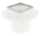 SIPHON POUR CARRELAGE SORTIE VERT CADRE INOX 10X10 + NATTE