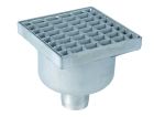 siphon de sol inox sort.Vert GE50mm 200x200 ø63 mm caillebotis 15kN microbillé