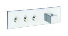 facade thermo up horizontale thermostatique 3 sorties chrome quadri