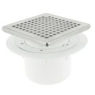 SIPHON POUR CARRELAGE SORTIE VERTICALE CADRE+GR. CARRE INOX