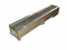 Caniveau en béton polymère avec grille caillebotis en acier galvanisé maille 30x15mm - ACO SELF 200 - long. 1m x larg. 150mm x haut. 150mm - classe B125