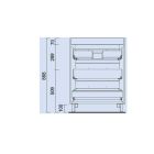 Meuble FUSSION CHROME 900 3 tiroirs  TAUPE BRILLANT 897 x 868 x 450 mm
