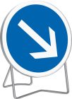 PANNEAUX TEMPORAIRES - B21a1 850 T1 PASSAGE OBLIGATOIRE A DROITE