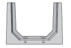 Caniveau béton - SF - long. 4m x larg. 500mm x haut. 500mm - classe C