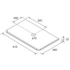 Plan de toilette UNIIQ 600 pour plan vasque à poser NOIR MARQUINA 610 x 20 x 460 mm