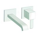 lavabo mural quadri 2 trous saillie 18 cm white mat ex qm277