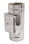 Tuyau inox isolé trappe rectangle pour foyers ouvers, fermés, inserts, poêles  diam. 260/200 mm - long. 0,5m