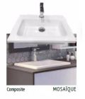 Vasque en composite à encastrer - Mosaïque blanc - long. 52 cm x larg. 42 cm