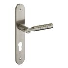 Ensemble poignée de porte Diane aluminium 195 mm à cylindre