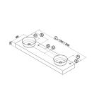 Plan de toilette COMPAKT 46 de 2001 à 2500 mm. avec deux vasques à poser CIMENT