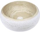 vasque en pierre ronde d.42 h.15 cm sable raye