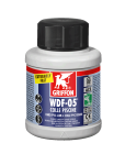 Colle PVC rigide à prise très rapide thixotrope - WDF-05® bleu transparent - bidon avec pinceau goupillon 250ml
