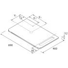 Plan de toilette UNIIQ 690 pour vasque à poser avec robinet et porte-serviettes en option SOLID SURFACE BLANC MAT 690 x 12 x 460 mm