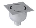 siphon de sol inox sort.Vert GE50mm 150x150 ø50 mm trous oblongs microbillé 3 Kn