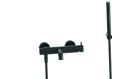 bain/douche triverde + kit douchette/flexible/sup chrome noir brosse