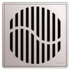 Siphon en acier inoxydable ACO Showerdrain Technik 150 mm x 150 mm avec grille Wave, téléscopique, avec platine, sortie horizontale DN50, garde d'eau de 50 mm