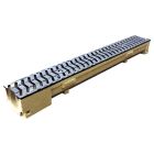 Caniveau en béton polyester + grille fonte B125 - long. 1m x larg. 125mm x haut. 100mm - CAN B POLYM l100 H100 GRILLE F