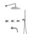 BAIN/DOUCHE ENCASTRE 3 SORTIES CROSS ROAD COMPLET CHROME