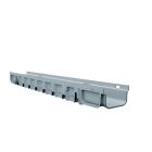 Caniveau PVC à grille gris - long. 1m x larg. 130mm x ep. 75mm - CANIVEAU 130 PROF 75 GRIS L 1m