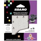 BLISTER DE 5 DISQUES VELCROPS D125 GR.80 8 TROUS ANTI-ENC.BL