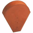 Fronton grand modèle pour faîtières lisse, à bourrelet et conique universelle terre cuite Vieilli masse 113 - long. 37 cm x larg. 30 cm