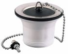 BB101 - Bonde bouchon pour évier inox, percé en Ø50 - Evacuation 40/49