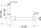 SIPHON DE LAVABO - LINEIS DESIGN EN LAITON CHROME
