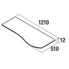 Plan de toilette MAM 1200 gauche pour plan vasque à poser MARBRE BLANC 1210 x 12 x 510 mm