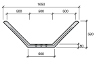 Caniveau béton de fossé - 921 ˗ long. 2,45m x larg. 1500mm x haut. 500mm