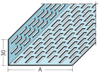 Profilé de ventilation en L, perforation rectangulaire Section ventilation 616 cm2 / ml  Naturel Longueur 2,50m