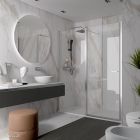 Paroi - VITTE entre les murs 2 modules segment fixe avec porte transparent avec profil chromé 901-1000x1500-1950 mm