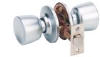 Serrure tubulaire chrome mat bec de cane