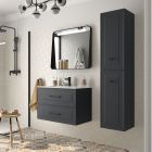 Meuble RENOIR 800 2 tiroirs métalliques ANTHRACITE 797 x 540 x 450 mm