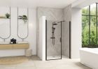 Porte pivotante (intérieur/extérieur) sans seuil avec une partie fixe en alignement - SMART DESIGN PC SS 180 NOIR TN