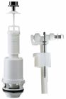 Mécanisme de chasse complet pour réservoir de WC avec alimentation latérale 12/17 (3/8''), Silencieux, NF, simple poussoir, installation facile
