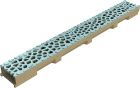 Caniveau en béton polymère avec grille fonte Voronoï couleur Perle - ACO SELF - long. 1m x larg. 100mm x haut. 55mm - classe B125