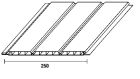PROFILE DE REVETEMENT 3-PART Long 6 M, Larg 25 cm, Haut 10 mm