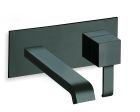 lavabo mural quadri avec plaque saillie 18 cm black mat ex qm276