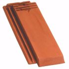 Demi tuile terre cuite Alpha 10 Rouge ancien - long. 45,5 cm x larg. 18 cm