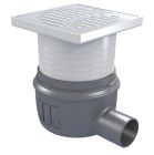 SIPHON ACO SHOWERDRAIN EASYFLOW 150x150MM PLASTIC COUV SPHERE INOX 304 SORTIE H GE30MM DN50