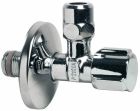 Robinet d'arrêt équerre sous-lavabo modèle long - Laiton chromé - Rosace finition laiton chromé - M12/17 - Tube cuivre Ø10mm