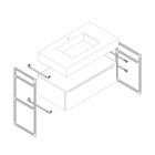 Structure métallique LLOYD HAUTE NOIR MAT 345 x 16 x 790 mm